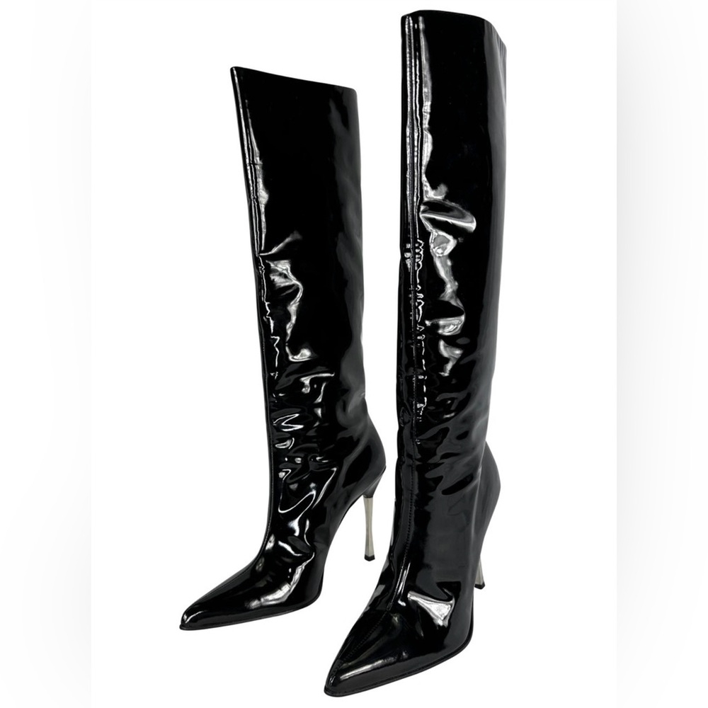 Gucci Tom Ford Patent Leather Boots Black 38